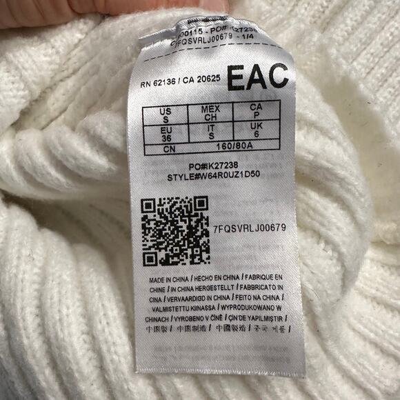 Guess turtleneck cable knit bell‎ sleeve sweater ribbed wool blend womans S - Picture 8 of 12